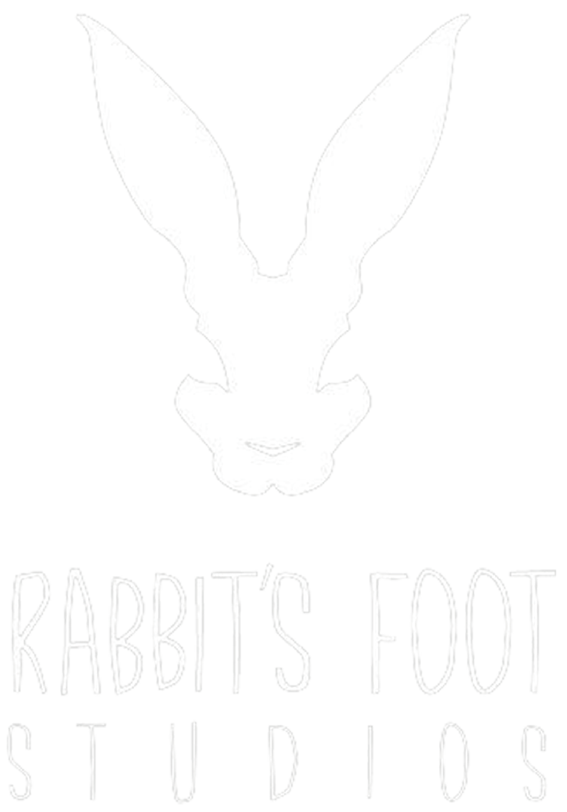 Rabbits Foot Studios white logo